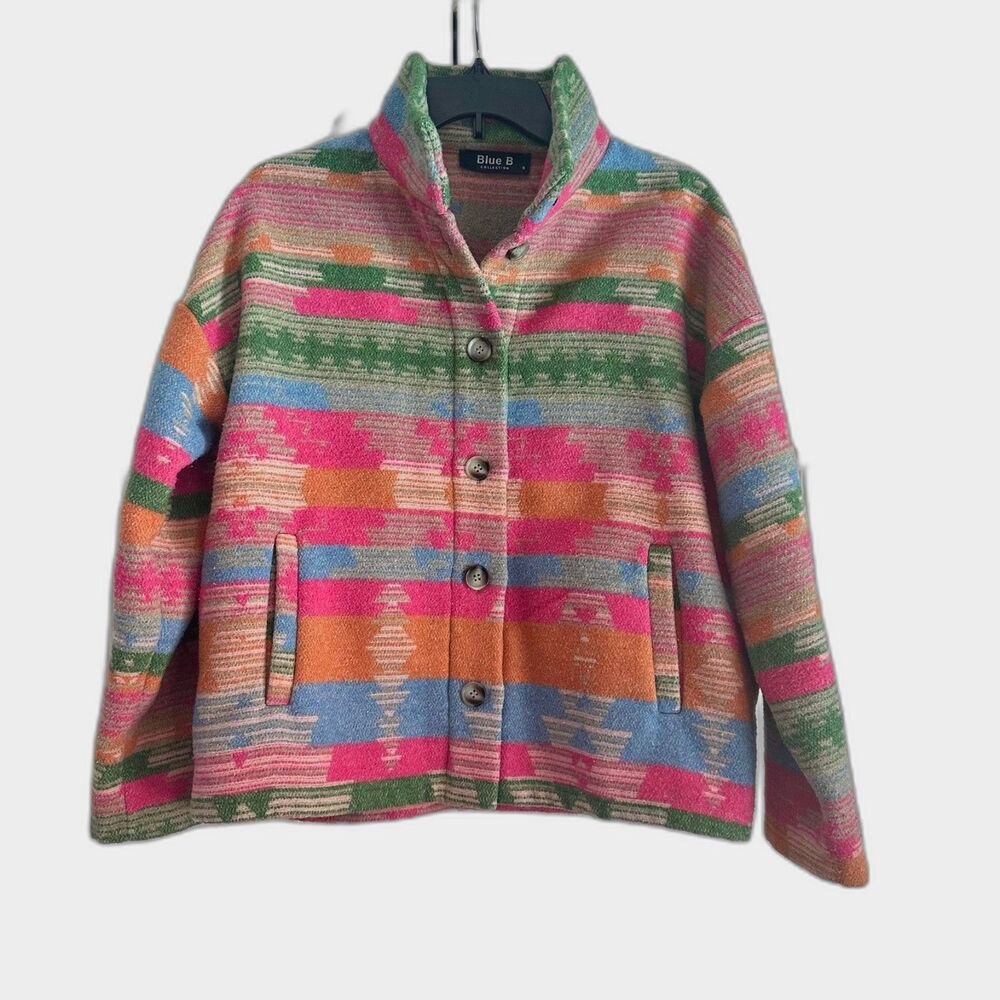 Blue B Aztec Print Shacket – Fuchsia Western Vibes, Size S